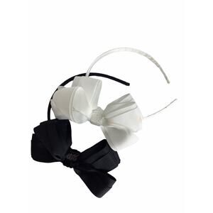 Girl’s Lot 2 White & Black Sequined Bow Headbands
